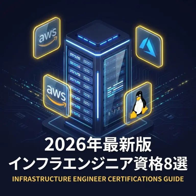 インフラエンジニア資格おすすめ8選【2026年最新】サーバーラックとクラウドアイコンのイメージ