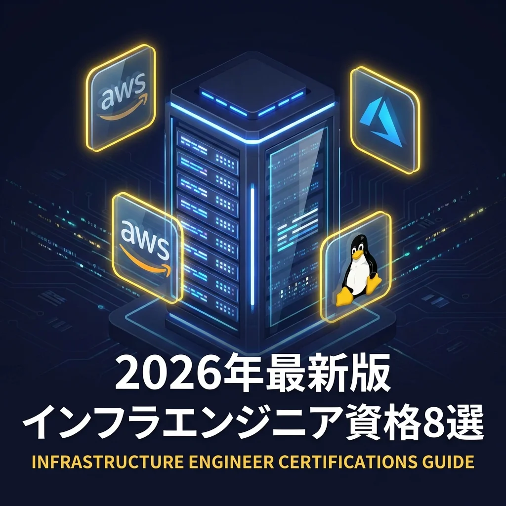インフラエンジニア資格おすすめ8選【2026年最新】サーバーラックとクラウドアイコンのイメージ